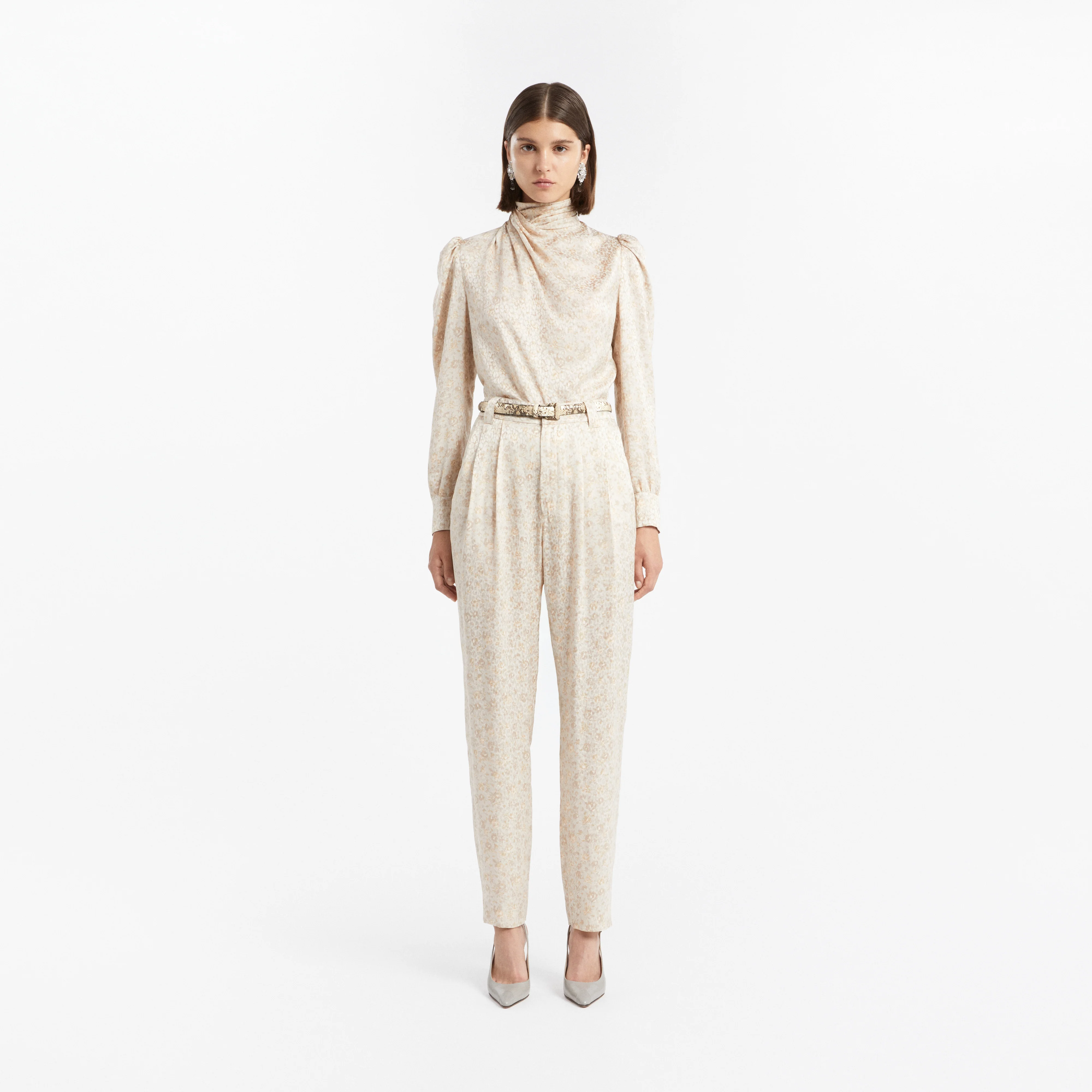 FLORAL-PRINT SILK JACQUARD TROUSERS - Image 3